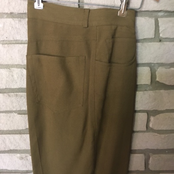 Vintage early 1990's Alfred Sung 2 piece pant-suit -'zoot. High-waisted. Khaki. - Picture 5 of 7